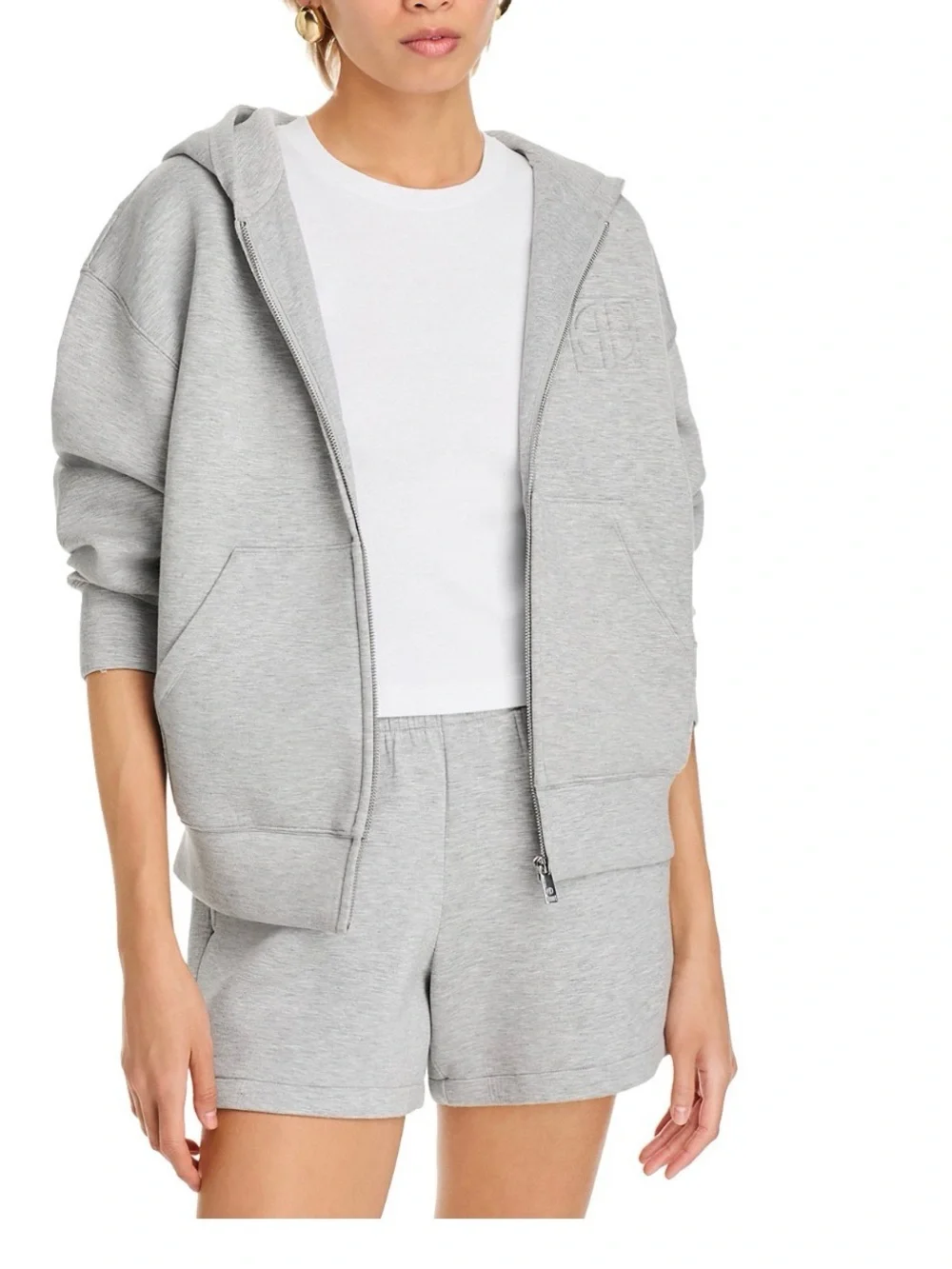 Anine Bing Grey Bond Zip Hoodie - Picture 7 of 15
